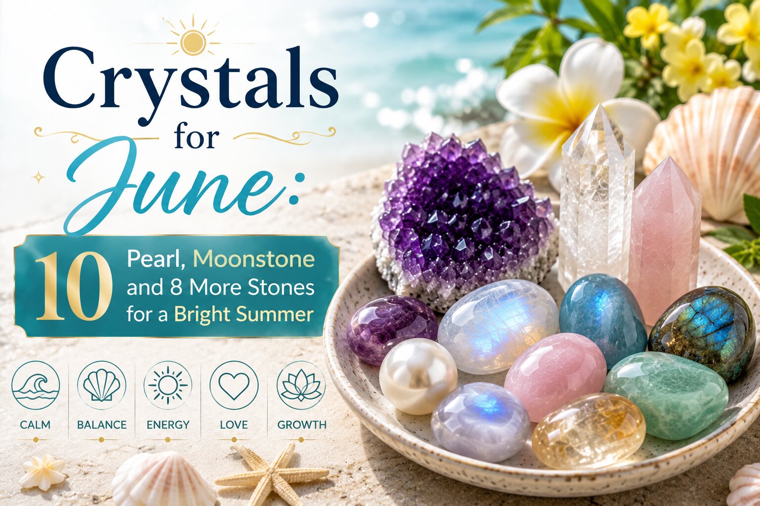 Birthstone for June - Pearl, Moonstone and Eight More Stones