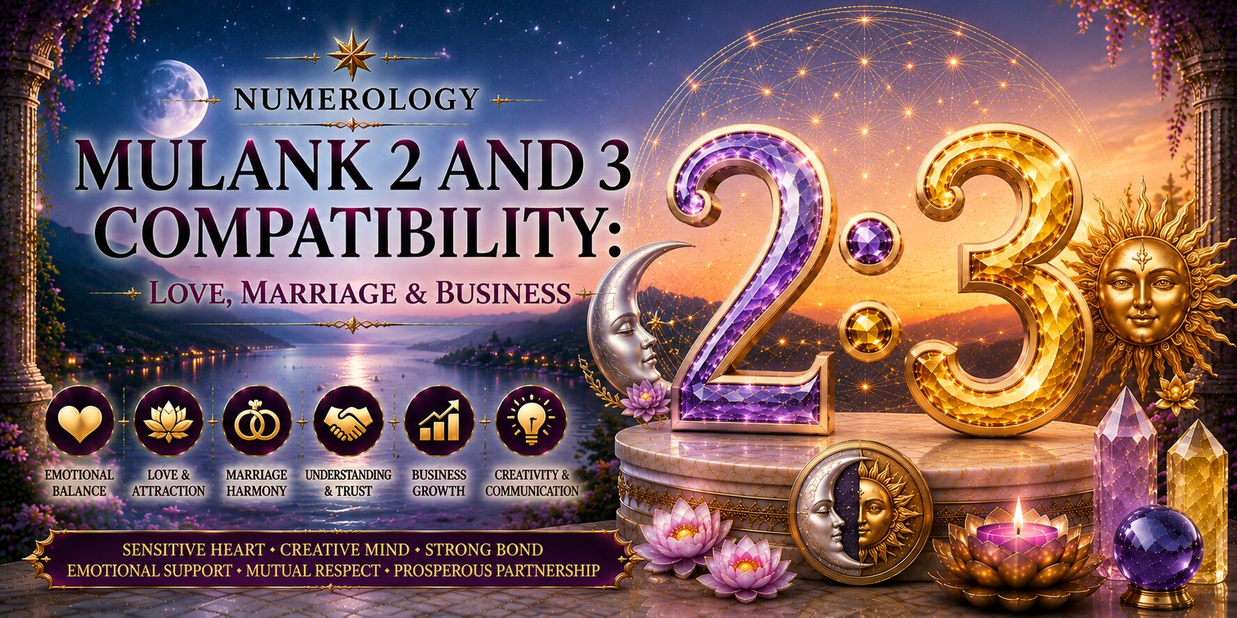 Mulank 2 and 3 Compatibility: Love, Marriage & Business