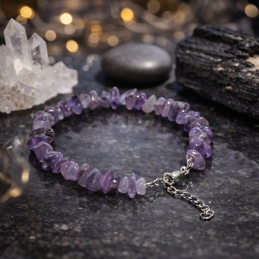 Amethyst Womens Bracelet | Numerology No. 7 Bracelet | For Intuition, Clarity & Inner Wisdom