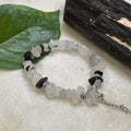 Black Rutilated Quartz Chips Bracelet Adjustable