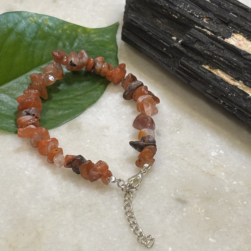 Carnelian Chips Bracelet Adjustable