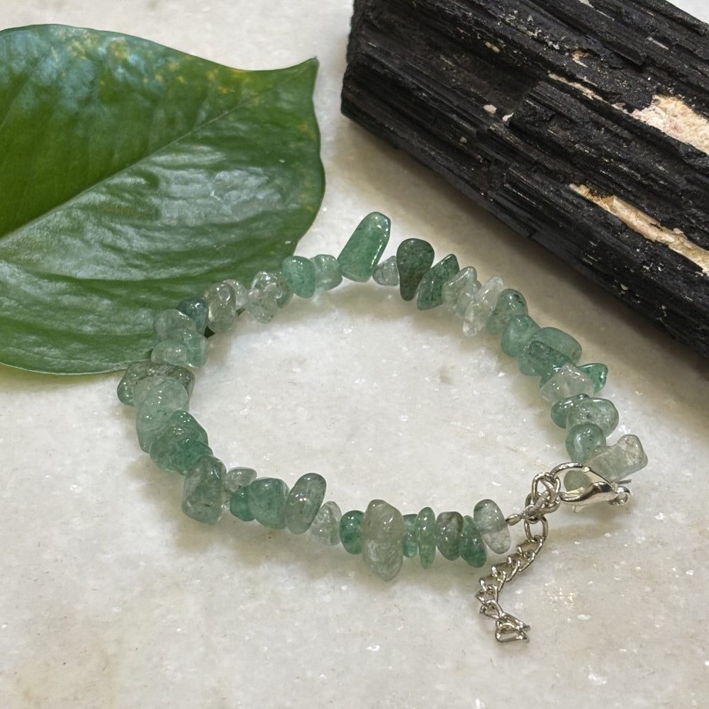 Green Aventurine Chips Bracelet Adjustable
