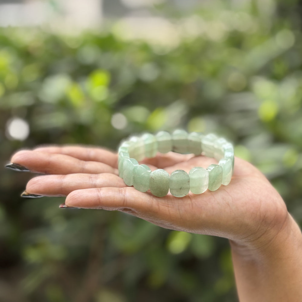 Green Aventurine Oval Faceted Bracelet for Healing