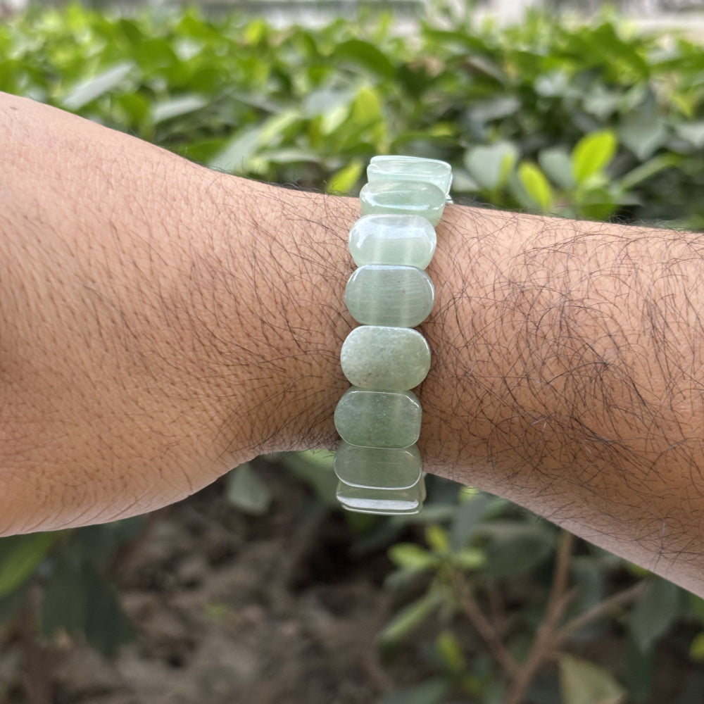 Green Aventurine Oval Faceted Bracelet for Healing