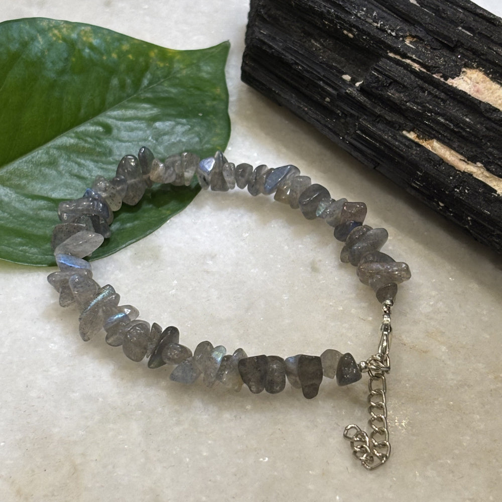 Labradorite Chips Bracelet Adjustable