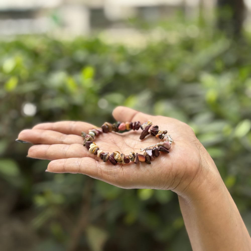 Mookaite Australian Jasper Chips Bracelet Adjustable