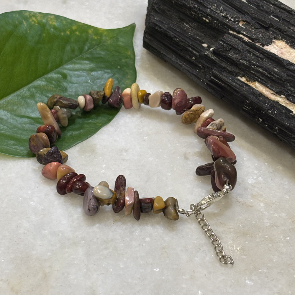 Mookaite Australian Jasper Chips Bracelet Adjustable