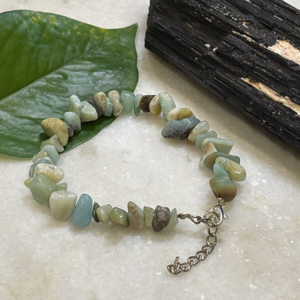 Multi Amazonite Chips Bracelet Adjustable