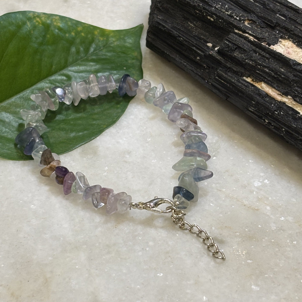 Multi Florite Chips Bracelet Adjustable
