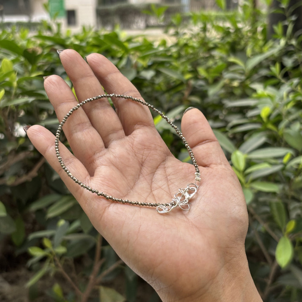Natural pyrite anklets