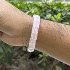 Natural Rose Quartz CubicalFaceted Bracelet for Healing