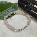 Rose Quartz Chips Bracelet Adjustable