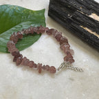 Strawberry Quartz Chips Bracelet Adjustable
