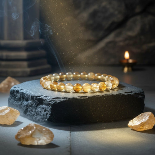 Ankastra Citrine bracelet featuring numerology No. 3 stones for growth, confidence, and abundant expansion.