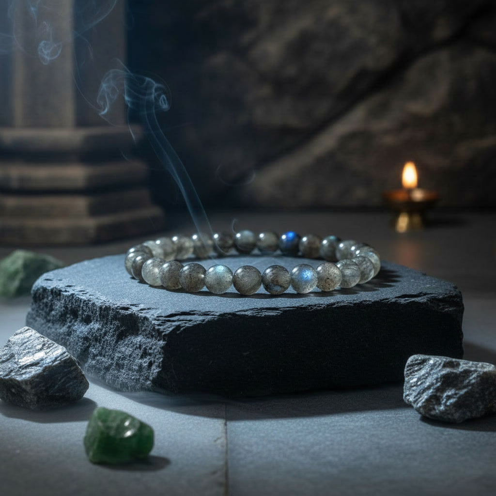 Labradorite | Numerology No. 4 Bracelet | For Stability, Insight & Structured Growth