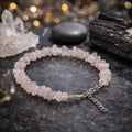 Rose Quartz Chips Bracelet Adjustable
