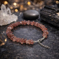 Strawberry Quartz Chips Bracelet Adjustable