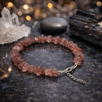 Strawberry Quartz Chips Bracelet Adjustable